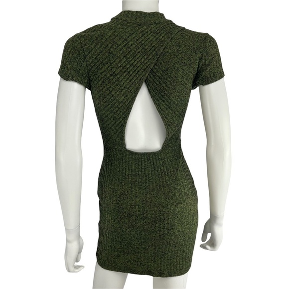 Mod Ref Cut Out Back Knitted Ribbed Dress Womens Size S (I10185) - Picture 4 of 9